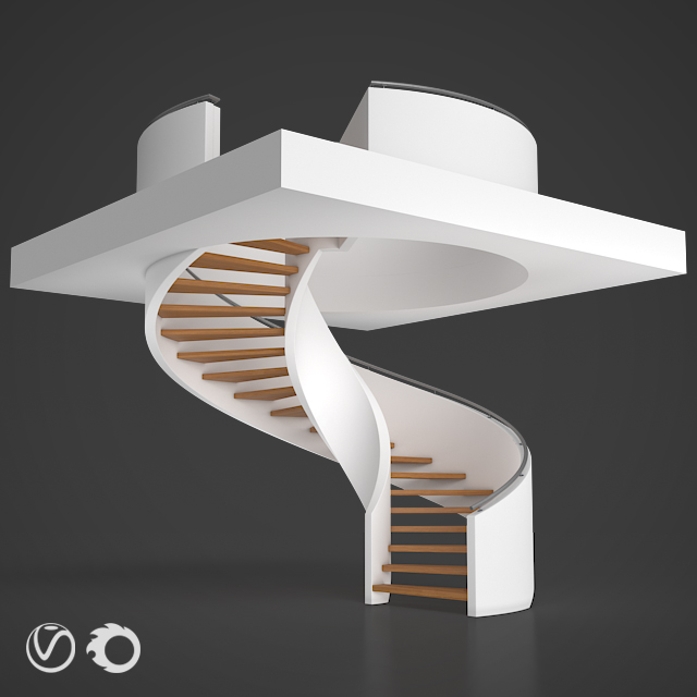 3d модель Винтовая лестница